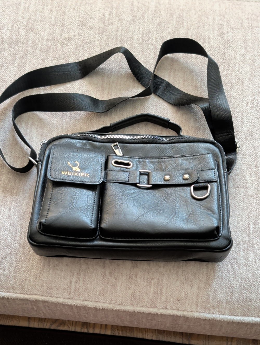 Black Men's Crossbody Shoulder Bag